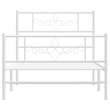 Bowery Hill Contemporary Rectangular Steel Single Bed Frame in White