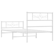 Bowery Hill Contemporary Rectangular Steel Single Bed Frame in White