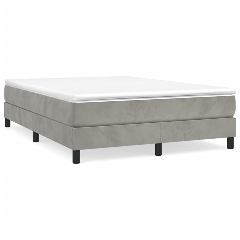 Bowery Hill Contemporary Engineered Wood Full Bed Frame in Light Gray