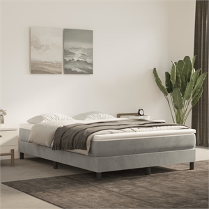 Bowery Hill Contemporary Engineered Wood Full Bed Frame in Light Gray
