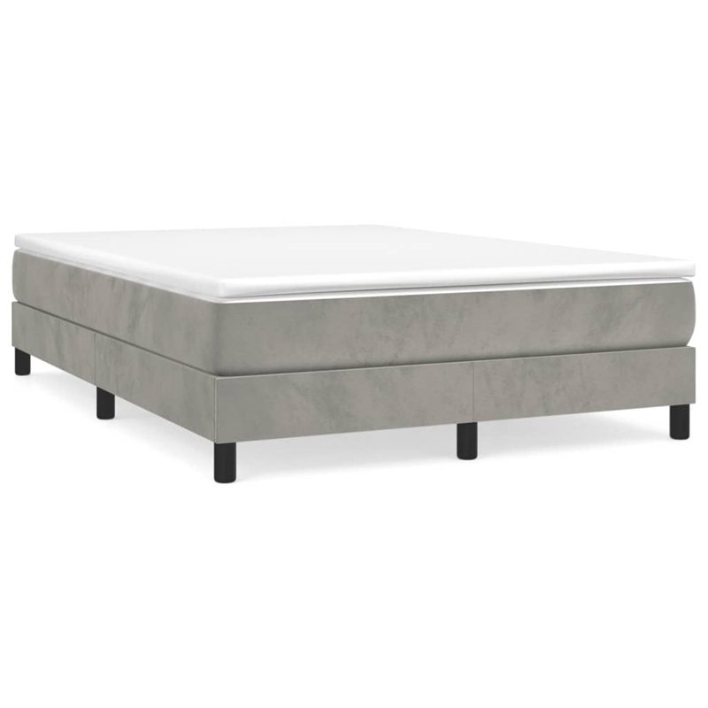 Bowery Hill Contemporary Queen Engineered Wood Bed Frame in Light Gray