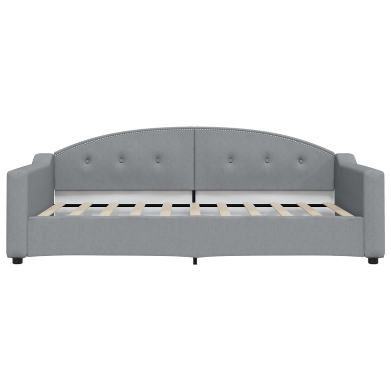Bowery Hill Contemporary Polyester Daybed With Trundle in Light Grey