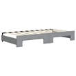 Bowery Hill Contemporary Polyester Daybed With Trundle in Light Grey