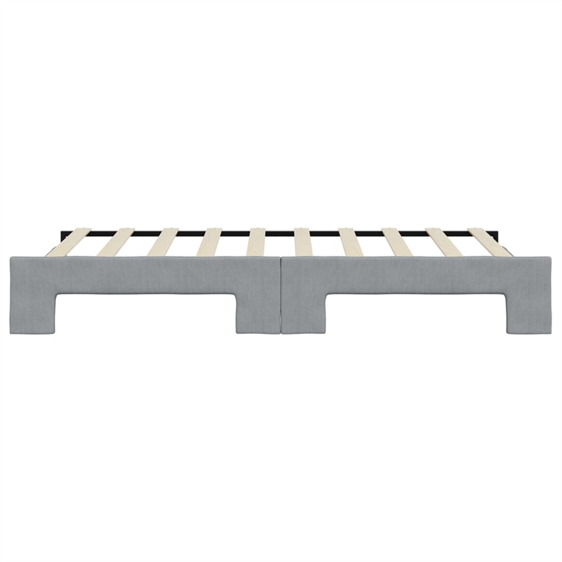 Bowery Hill Contemporary Polyester Daybed With Trundle in Light Grey
