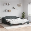 Bowery Hill Contemporary Polyester Daybed With Trundle in Light Grey
