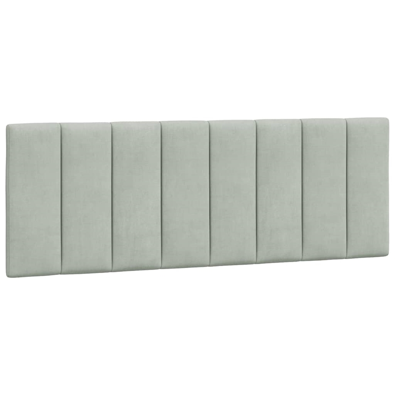 Bowery Hill Contemporary Velvet Full Bed Frame in Light Grey