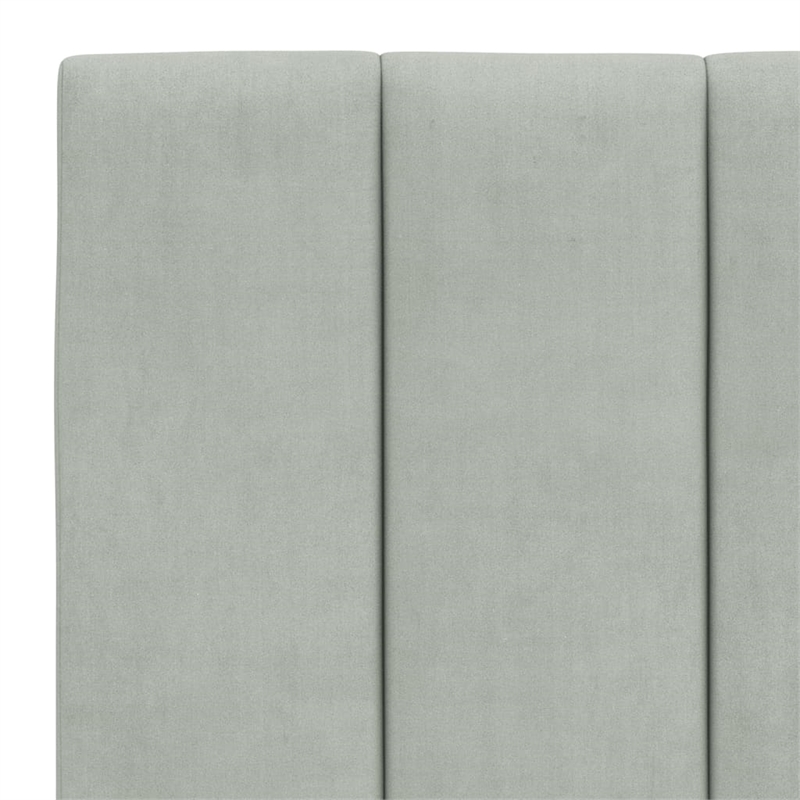 Bowery Hill Contemporary Velvet Full Bed Frame in Light Grey