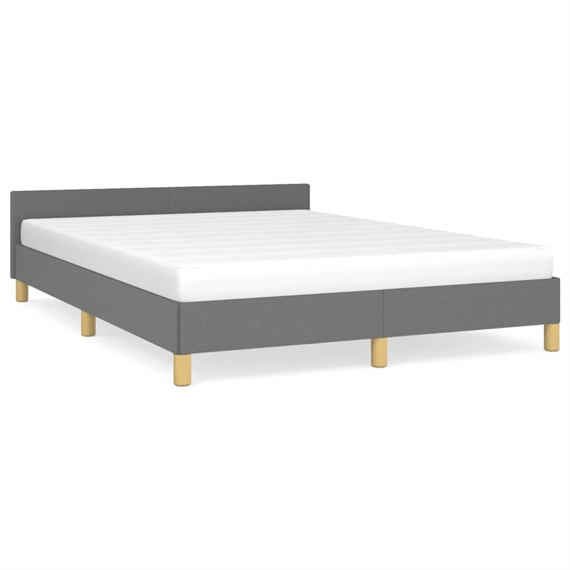 Bowery Hill Engineered Wood Queen Bed Frame with Headboard in Dark Gray
