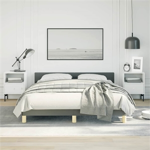 Bowery Hill Engineered Wood Queen Bed Frame with Headboard in Dark Gray