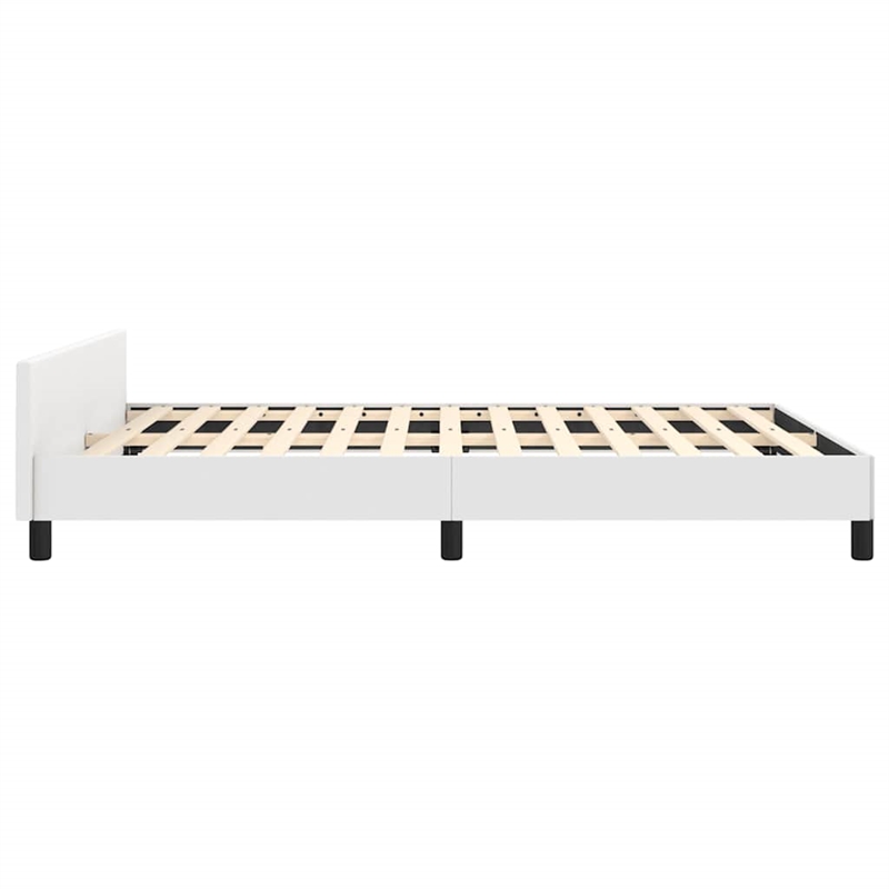 Bowery Hill Faux Leather Full Bed Frame without Mattress in White