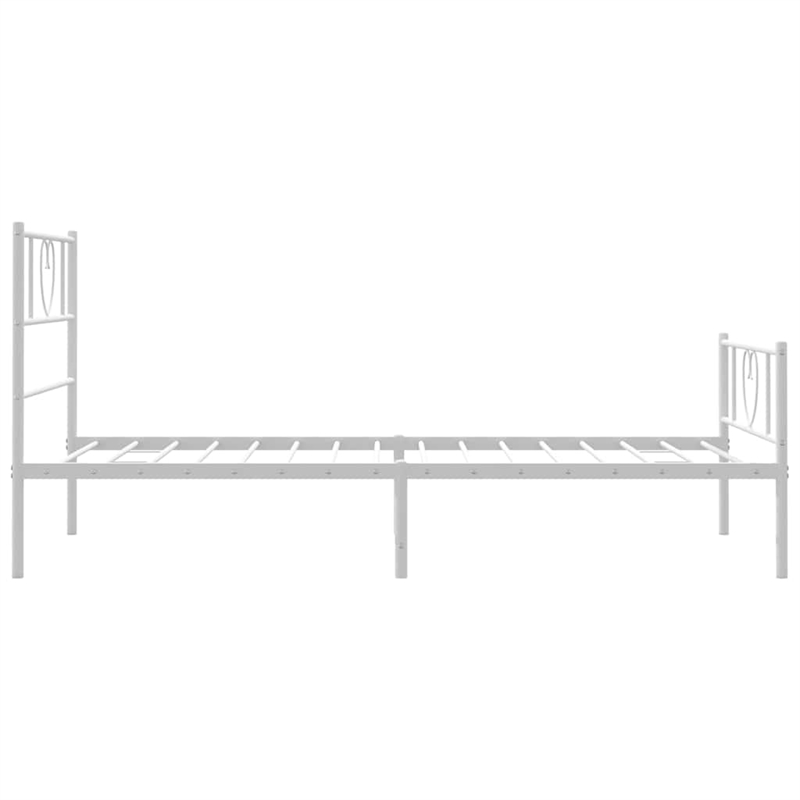Bowery Hill Rectangular Powder-Coated Steel Twin Bed Frame in White