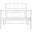 Bowery Hill Rectangular Powder-Coated Steel Twin Bed Frame in White
