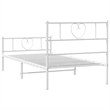 Bowery Hill Rectangular Powder-Coated Steel Twin Bed Frame in White