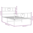 Bowery Hill Rectangular Powder-Coated Steel Twin Bed Frame in White