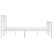 Bowery Hill Powder-Coated Steel King Size Bed Frame in White