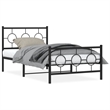 Bowery Hill Contemporary Rectangular Industrial Metal Bed Frame in Black