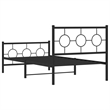 Bowery Hill Contemporary Rectangular Industrial Metal Bed Frame in Black
