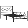 Bowery Hill Contemporary Rectangular Industrial Metal Bed Frame in Black