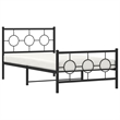 Bowery Hill Contemporary Rectangular Industrial Metal Bed Frame in Black