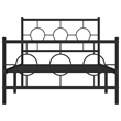 Bowery Hill Contemporary Rectangular Industrial Metal Bed Frame in Black