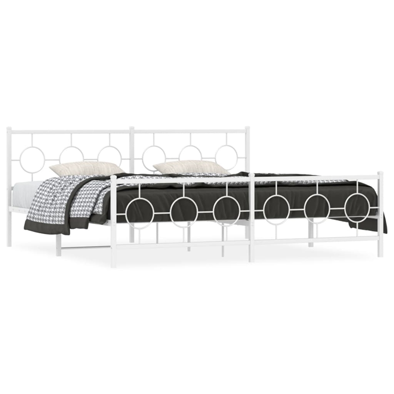 Bowery Hill Powder-Coated Steel Cal King/Double Bed Frame in Black