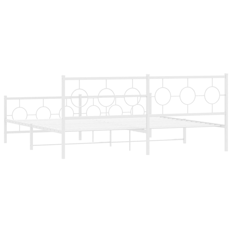 Bowery Hill Powder-Coated Steel Cal King/Double Bed Frame in Black