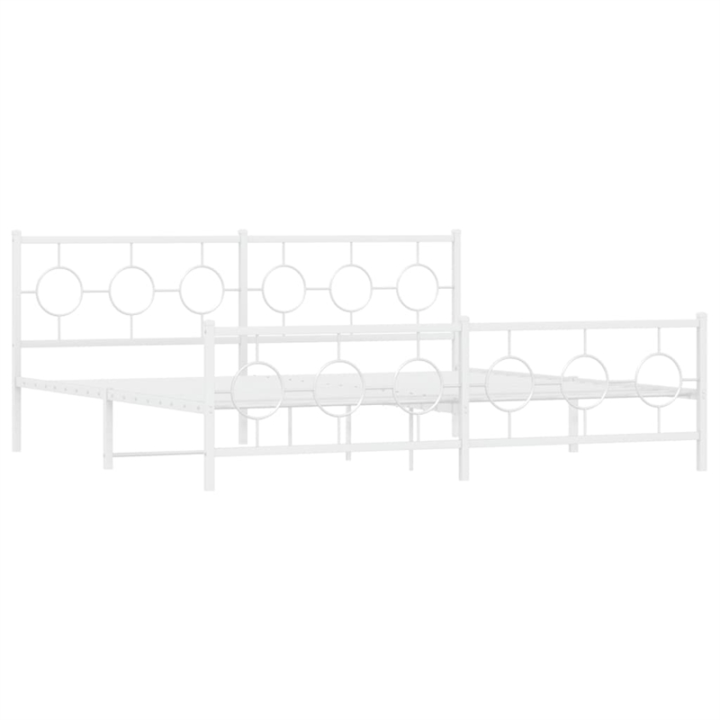 Bowery Hill Powder-Coated Steel Cal King/Double Bed Frame in Black