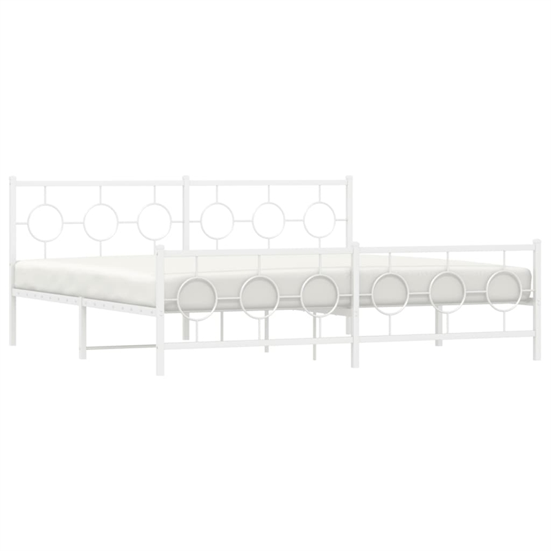 Bowery Hill Powder-Coated Steel Cal King/Double Bed Frame in Black