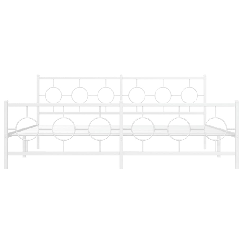 Bowery Hill Powder-Coated Steel Cal King/Double Bed Frame in Black