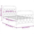 Bowery Hill Rectangular Modren Steel Twin Bed Frame in White