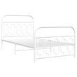 Bowery Hill Rectangular Modren Steel Twin Bed Frame in White