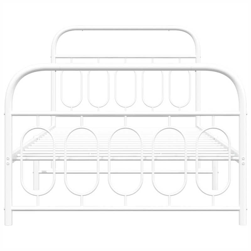Bowery Hill Rectangular Modren Steel Twin Bed Frame in White