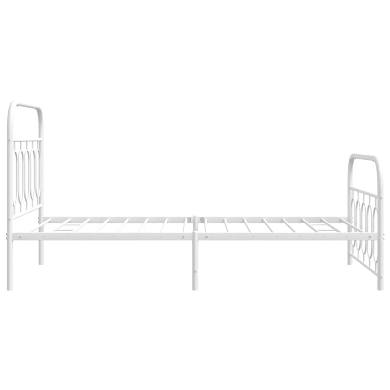 Bowery Hill Rectangular Modren Steel Twin Bed Frame in White