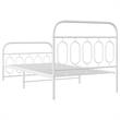 Bowery Hill Rectangular Modren Steel Twin Bed Frame in White