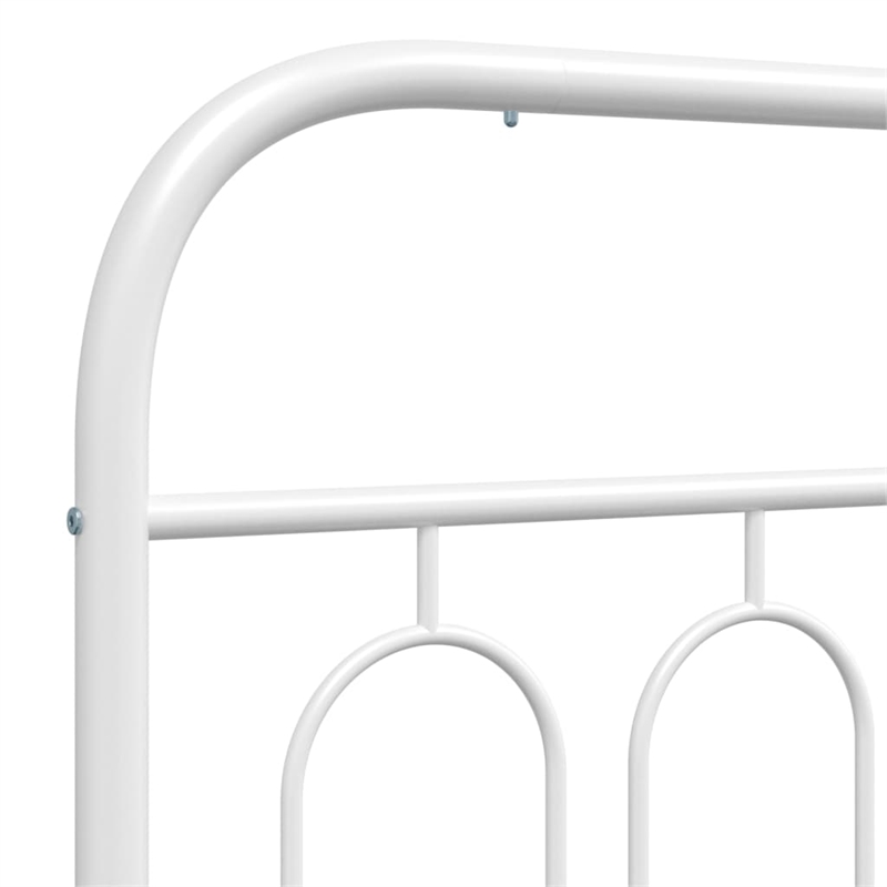 Bowery Hill Rectangular Modren Steel Twin Bed Frame in White