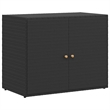 Bowery Hill Contemporary Rattan Garden Storage Cabinet in Black