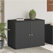 Bowery Hill Contemporary Rattan Garden Storage Cabinet in Black