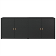 Bowery Hill Synthetic Poly Rattan Black Garden Storage Cabinet Rectangular Weatherproof 78.0 x 78.0 x 31.5 in Assembly Required