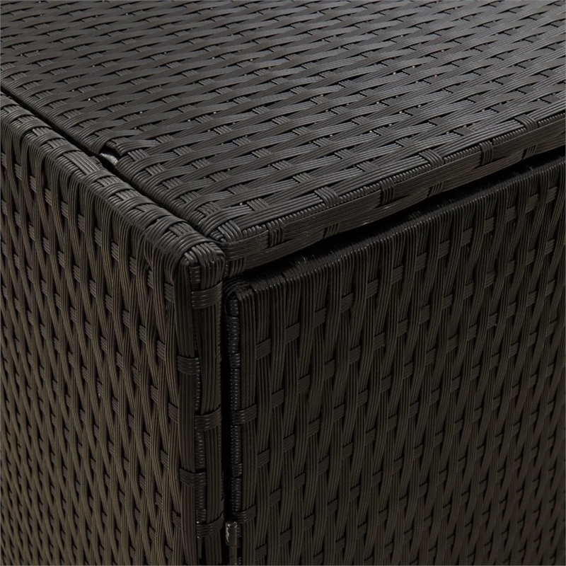 Bowery Hill Synthetic Poly Rattan Black Garden Storage Cabinet Rectangular Weatherproof 78.0 x 78.0 x 31.5 in Assembly Required