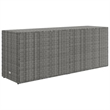 Bowery Hill Contemporary Medium PE Rattan Garden Storage Cabinet in Grey