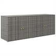 Bowery Hill Contemporary Medium PE Rattan Garden Storage Cabinet in Grey