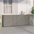 Bowery Hill Contemporary Medium PE Rattan Garden Storage Cabinet in Grey