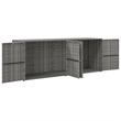 Bowery Hill Contemporary Medium PE Rattan Garden Storage Cabinet in Grey