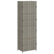 Bowery Hill Contemporary Rattan Garden Storage Cabinet in Gray