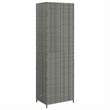 Bowery Hill Contemporary Rattan Garden Storage Cabinet in Gray