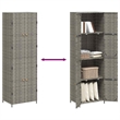 Bowery Hill Contemporary Rattan Garden Storage Cabinet in Gray