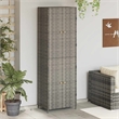 Bowery Hill Contemporary Rattan Garden Storage Cabinet in Gray