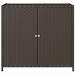 Bowery Hill Contemporary Rattan Garden Storage Cabinet in Brown