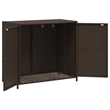 Bowery Hill Contemporary Rattan Garden Storage Cabinet in Brown