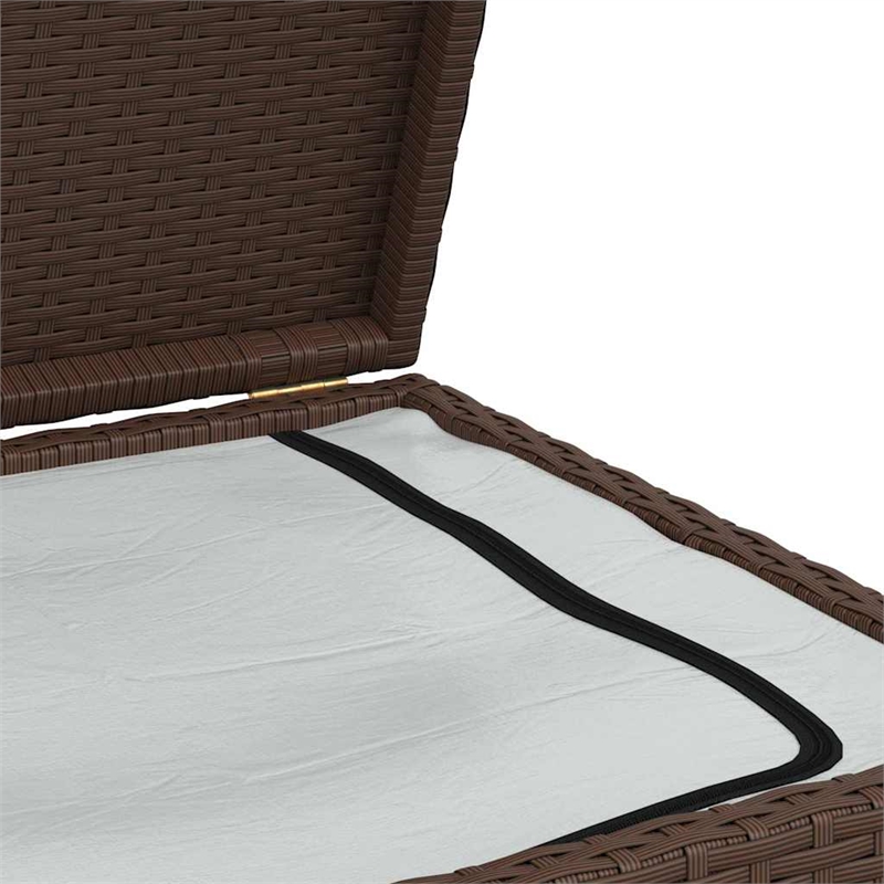 Bowery Hill Contemporary Rattan Storage Chest in Brown Finish